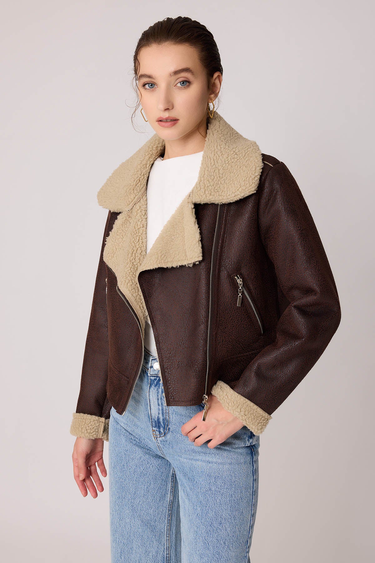 FAUX LEATHER BIKER JACKET