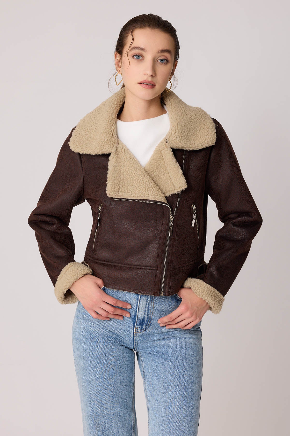 FAUX LEATHER BIKER JACKET