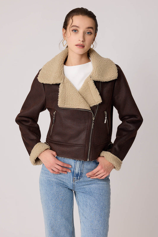 FAUX LEATHER BIKER JACKET