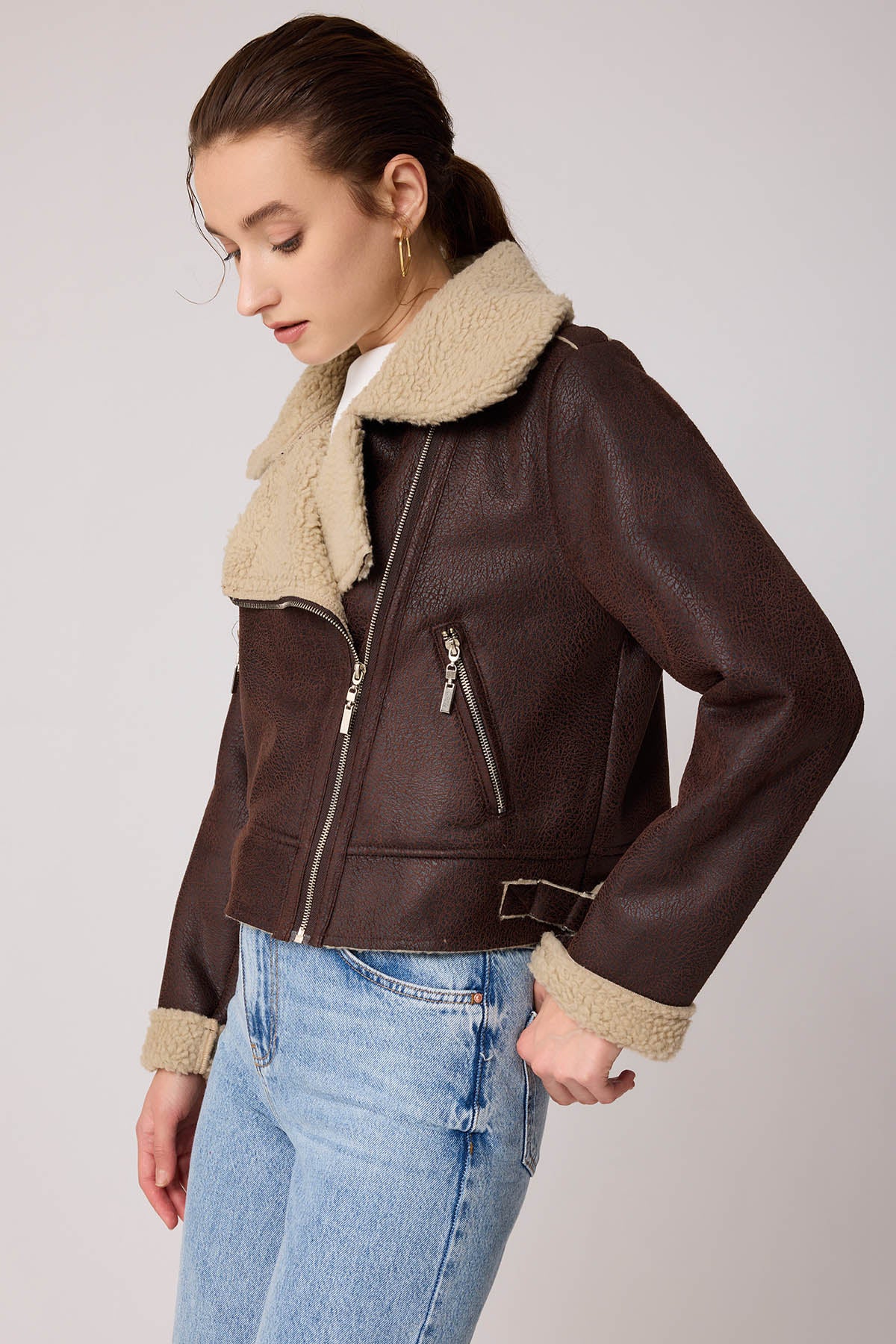 FAUX LEATHER BIKER JACKET