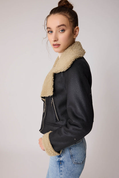 FAUX LEATHER BIKER JACKET