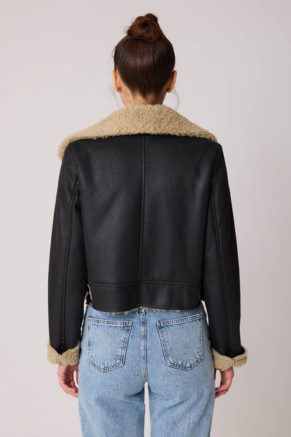FAUX LEATHER BIKER JACKET