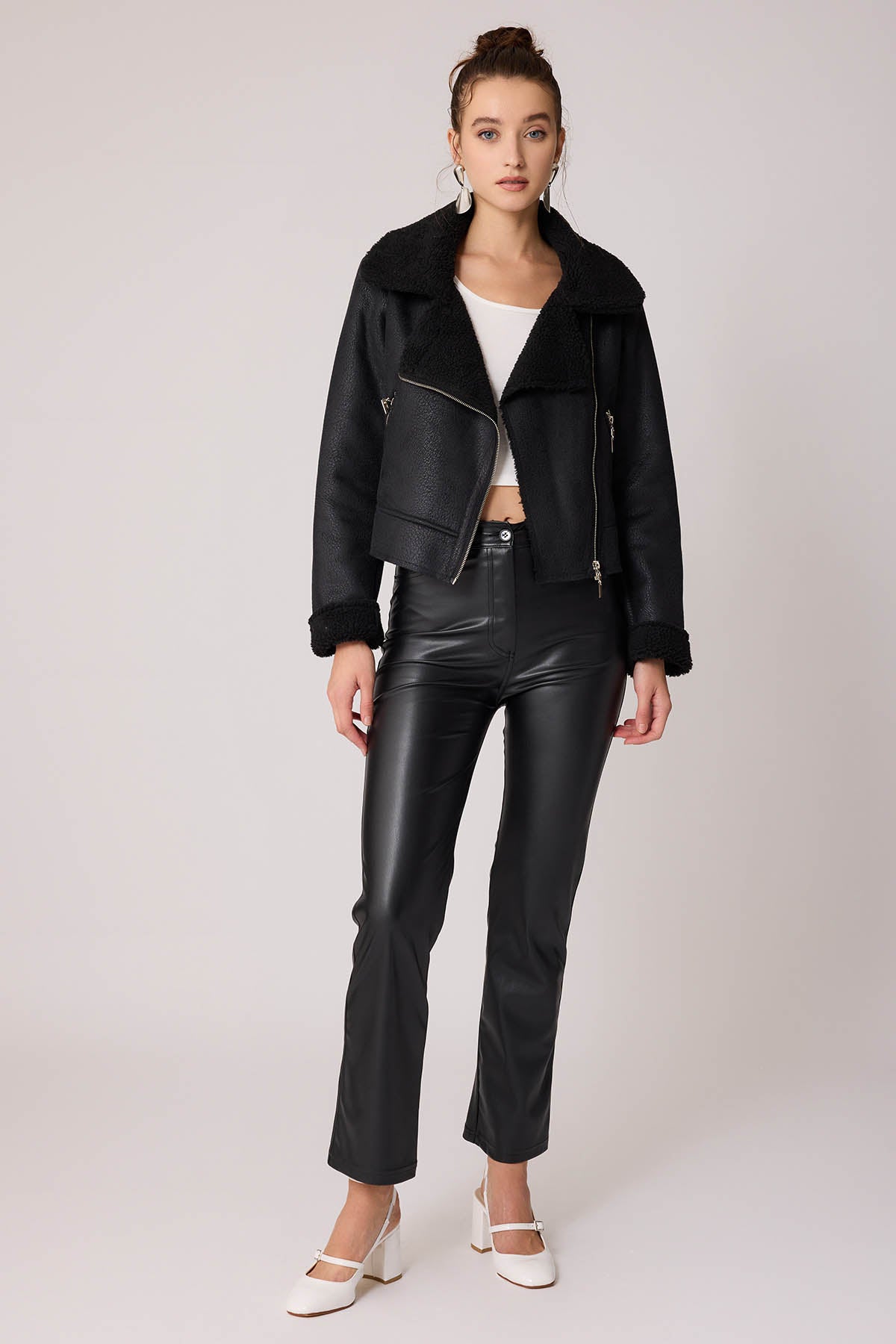 FAUX LEATHER BIKER JACKET