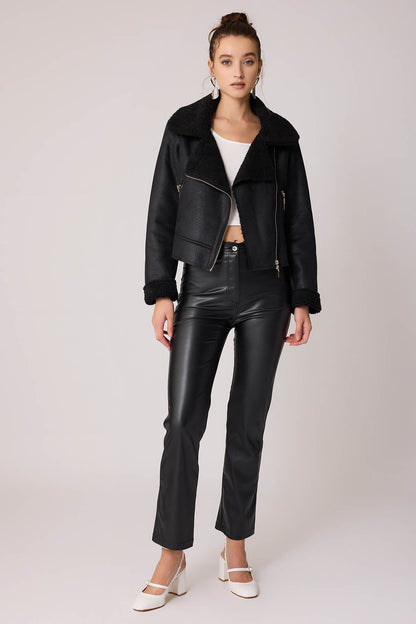 FAUX LEATHER BIKER JACKET