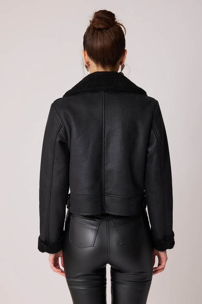 FAUX LEATHER BIKER JACKET