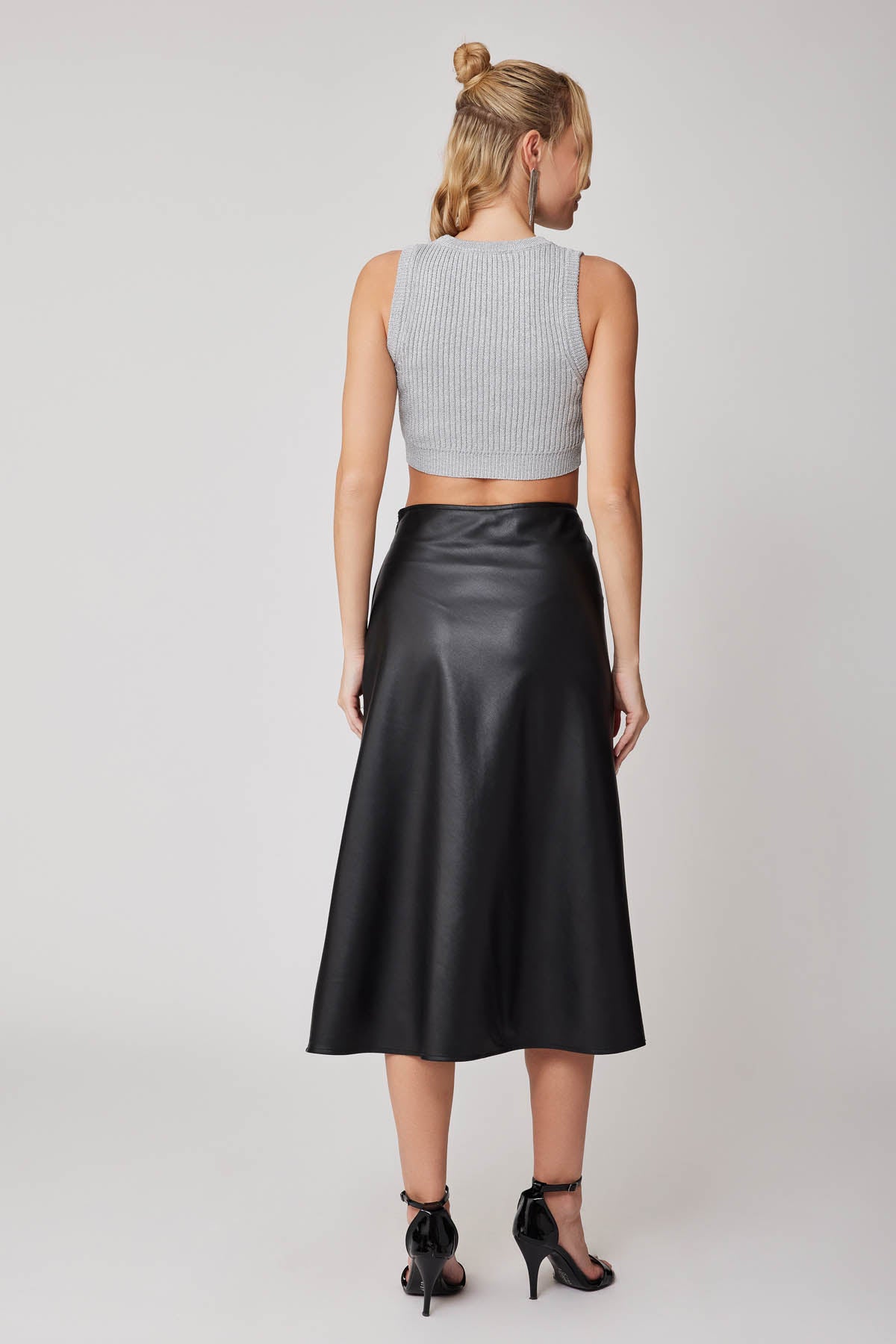 ZIPPER MIDI-HEIGHT LEATHER SKIRT