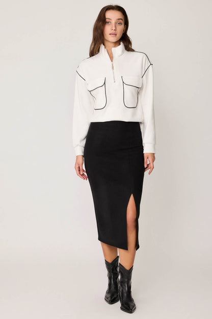 KNITTED SKIRT WITH ZIPPERS