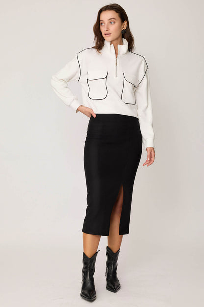 KNITTED SKIRT WITH ZIPPERS