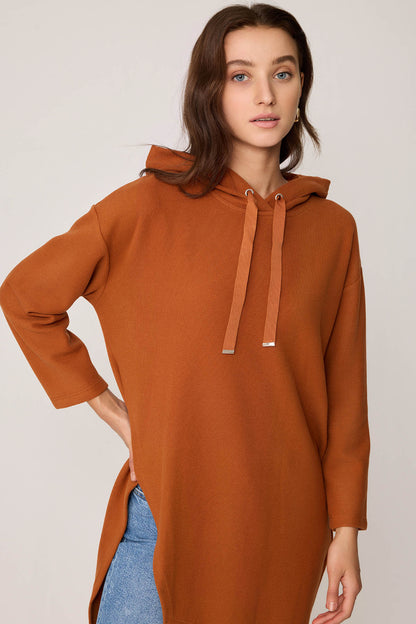 TUNIC WITH SPLIT HOODIE