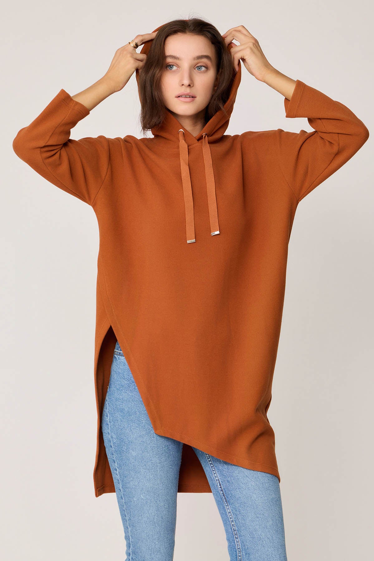 TUNIC WITH SPLIT HOODIE