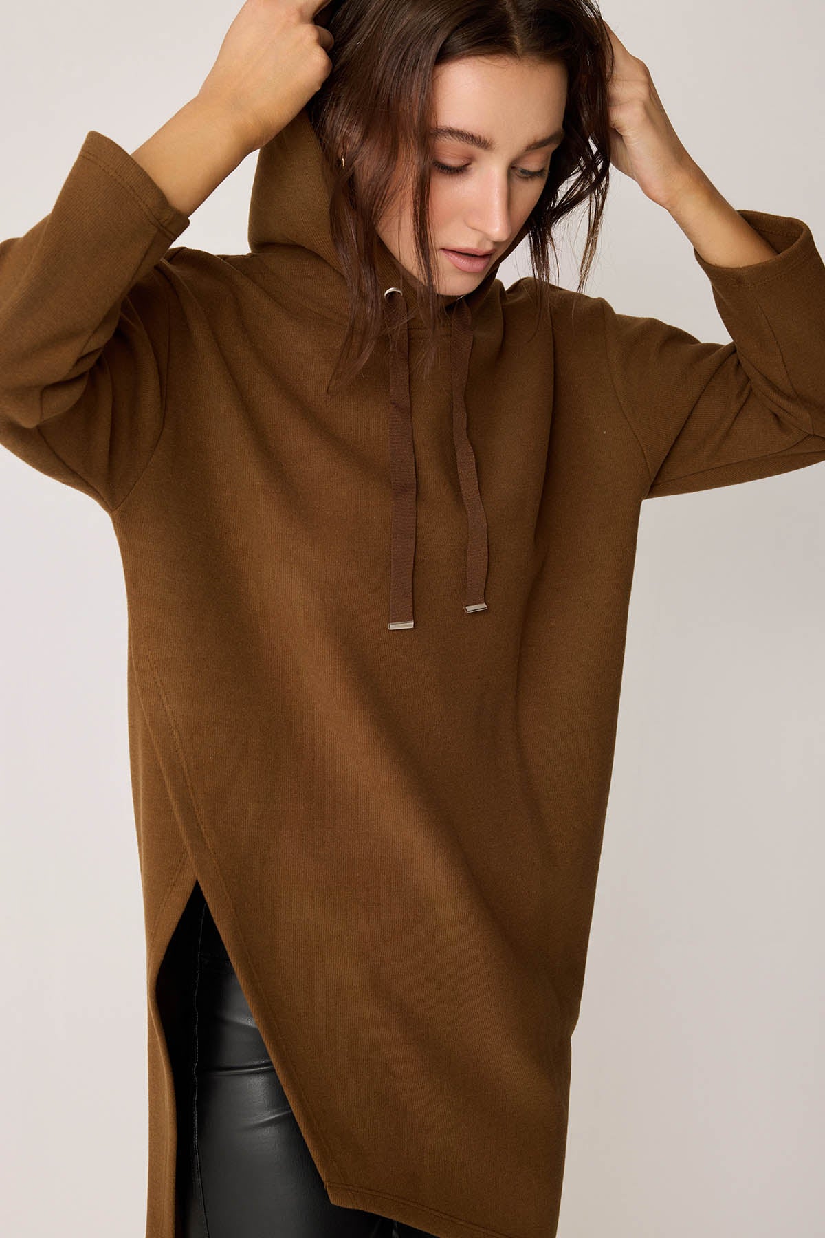 TUNIC WITH SPLIT HOODIE