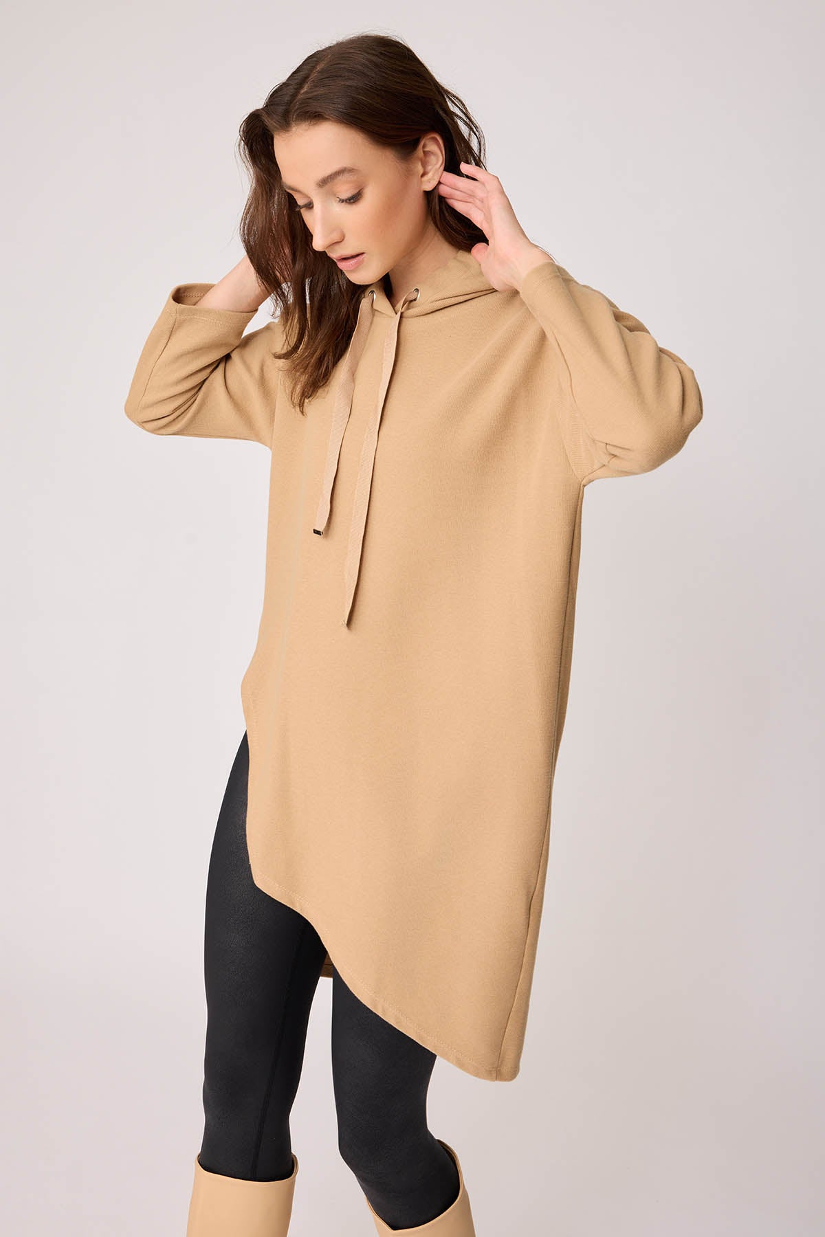 TUNIC WITH SPLIT HOODIE