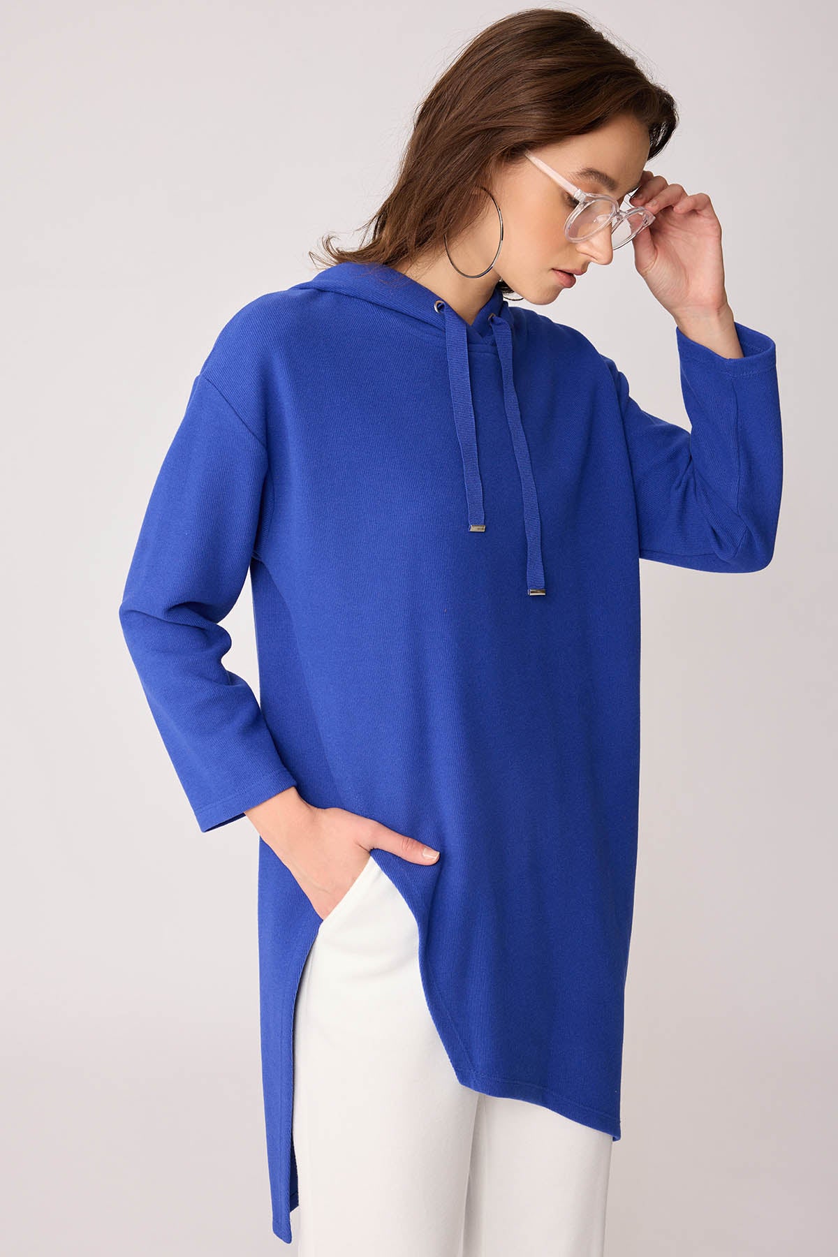 TUNIC WITH SPLIT HOODIE