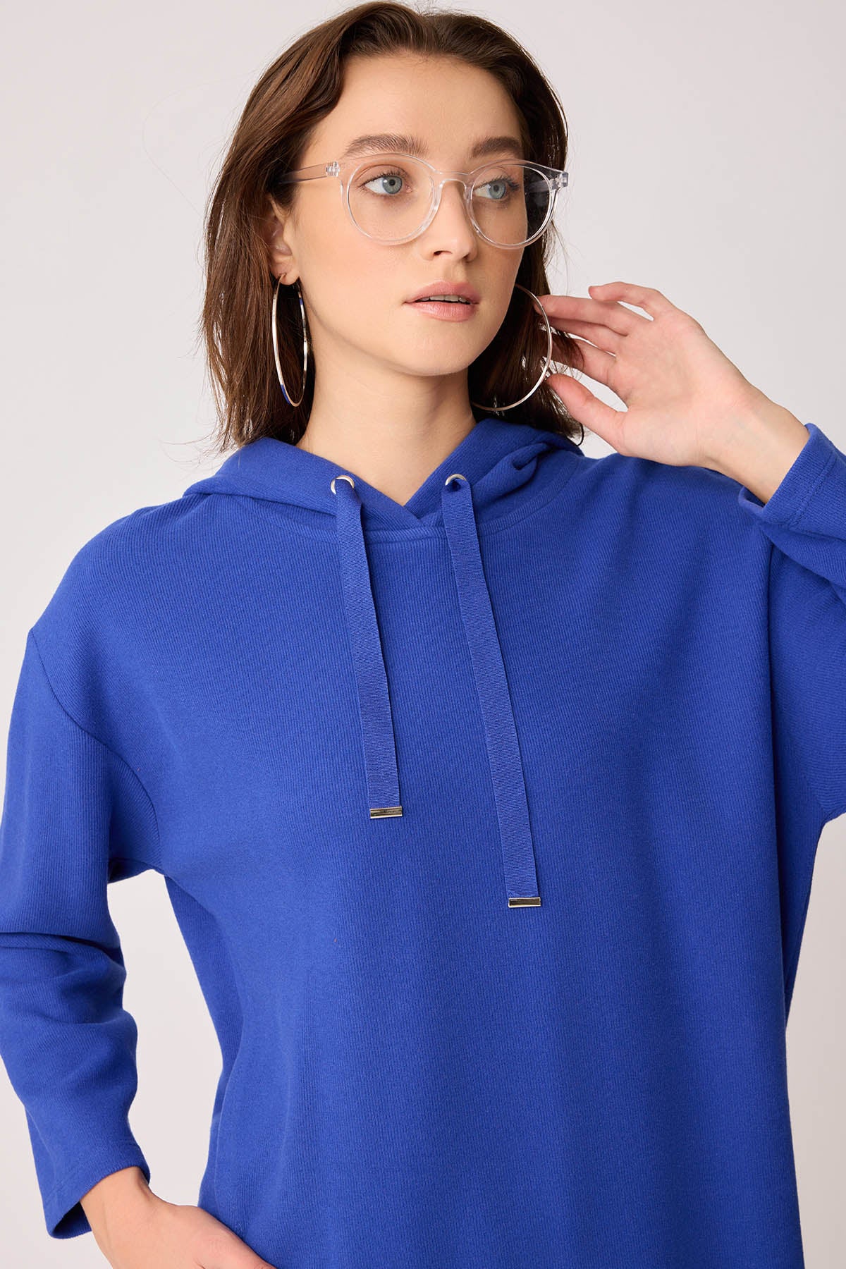TUNIC WITH SPLIT HOODIE