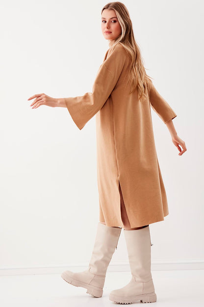 HIGH FASHION KNITTED ELEGANT DRESS