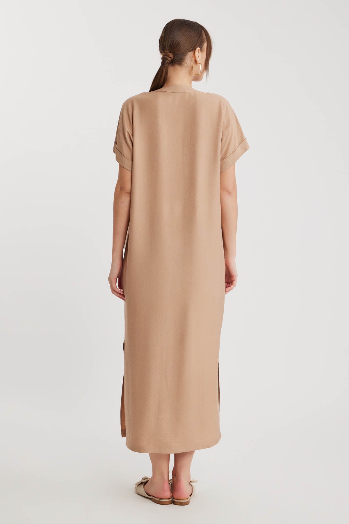 DOUBLE POCKET DRESS WITH SIDE SPLIT