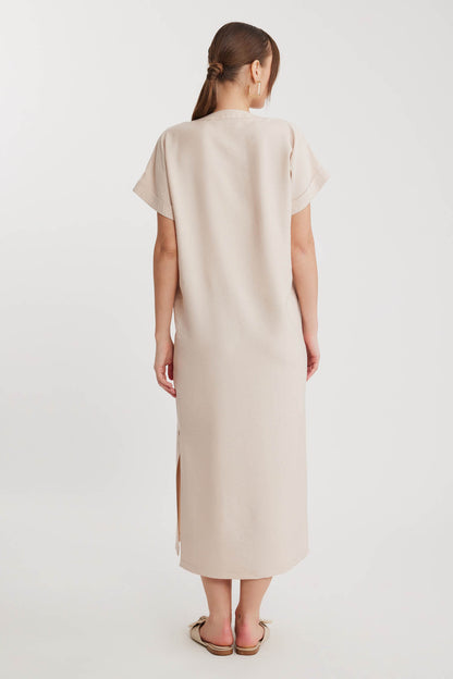 DOUBLE POCKET DRESS WITH SIDE SPLIT
