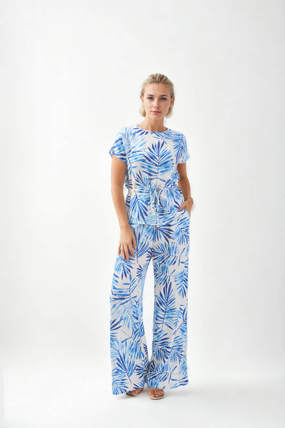 LEAF PATTERN CURVED BLOUSE