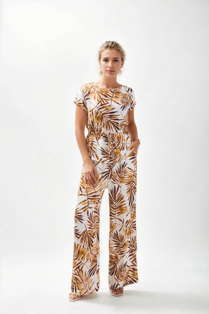 LEAF PATTERN CURVED BLOUSE