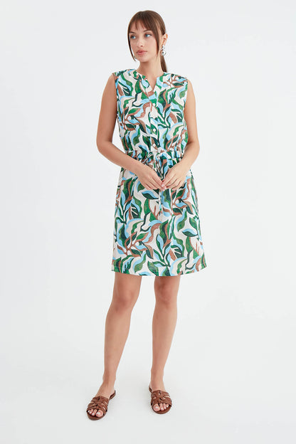 DRESS WITH LEAF PATTERN