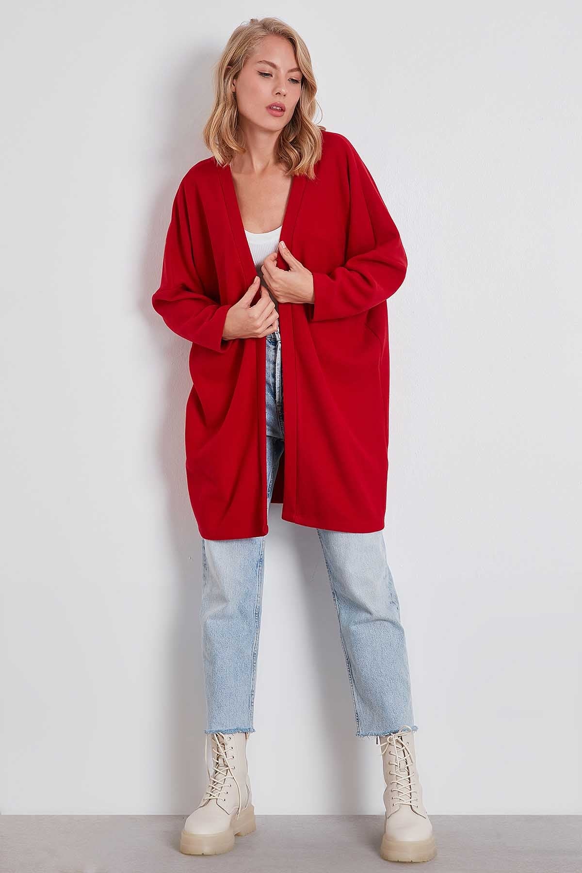 BAT SLEEVE KNITTED CARDIGAN