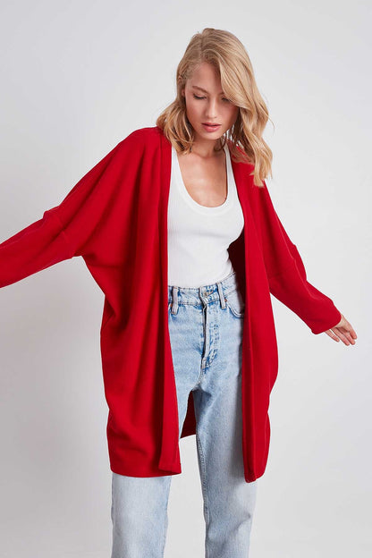 BAT SLEEVE KNITTED CARDIGAN