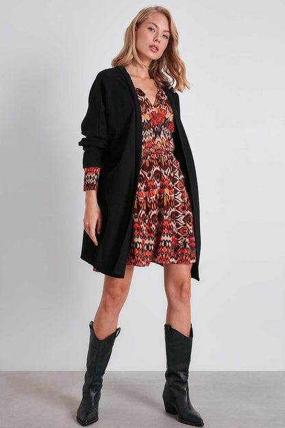 BAT SLEEVE KNITTED CARDIGAN