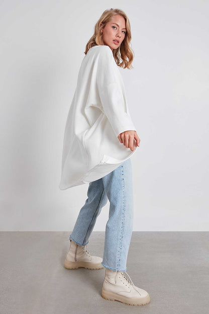 BAT SLEEVE KNITTED CARDIGAN