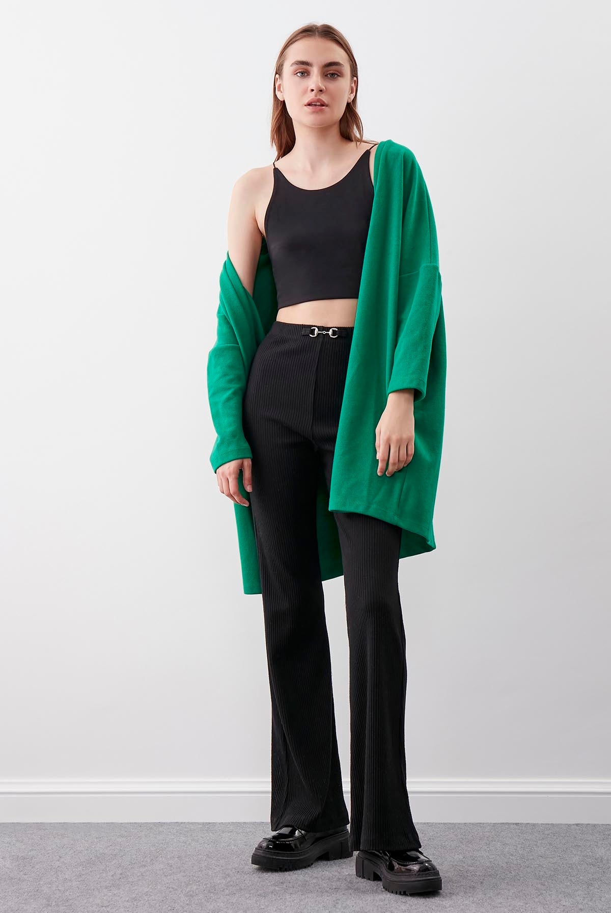 BAT SLEEVE KNITTED CARDIGAN