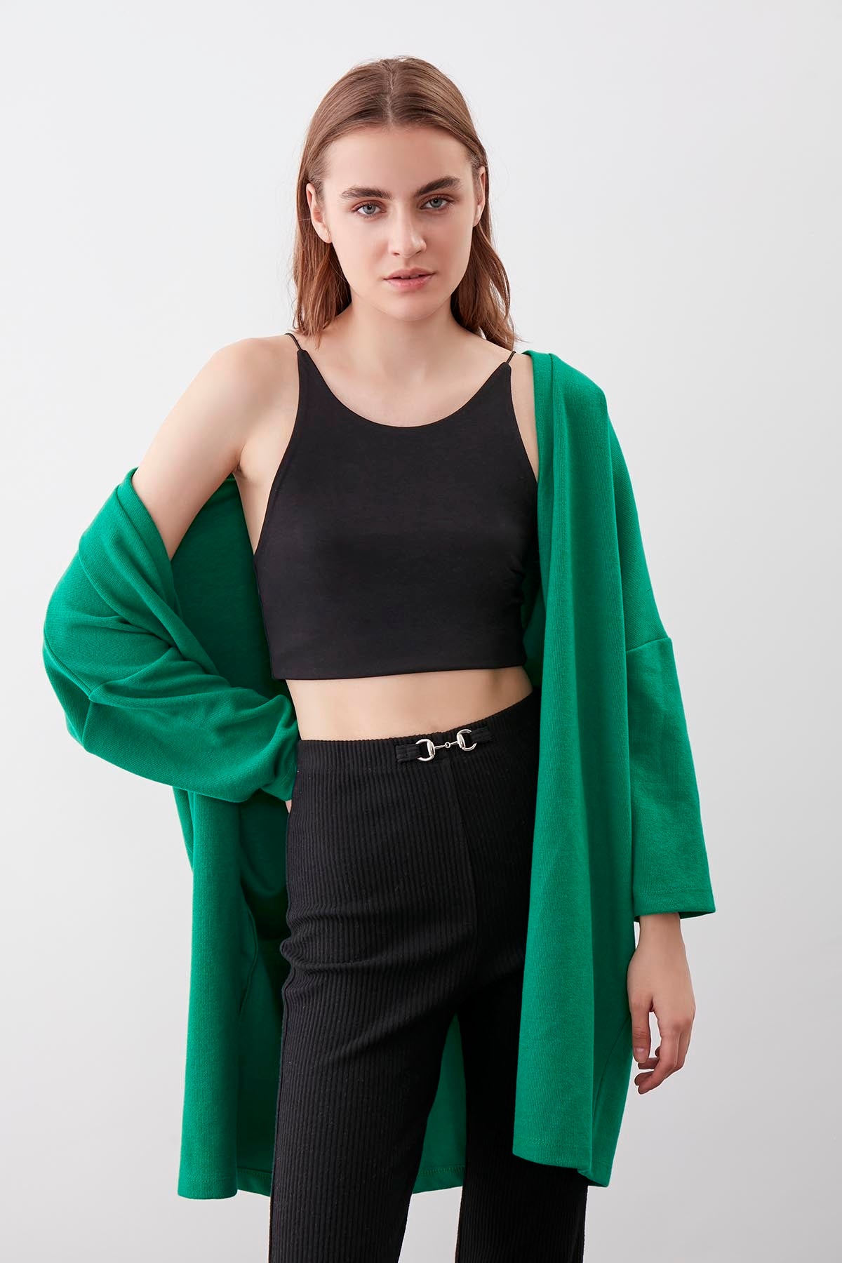 BAT SLEEVE KNITTED CARDIGAN