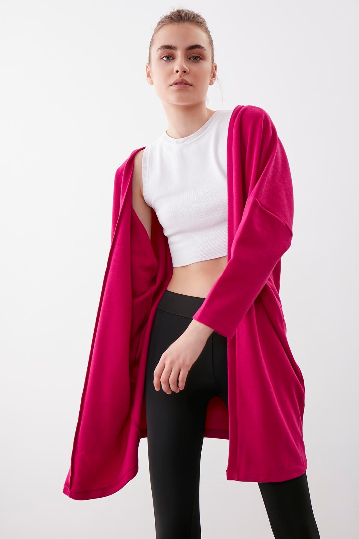 BAT SLEEVE KNITTED CARDIGAN