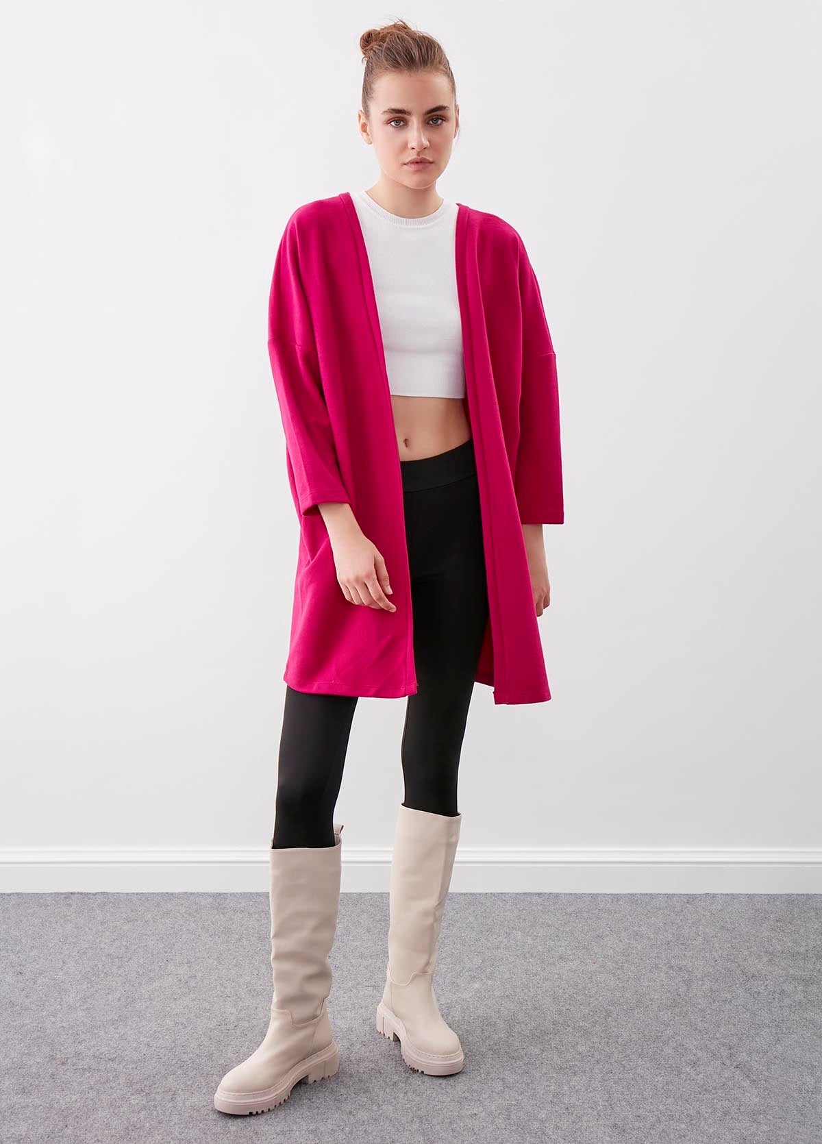 BAT SLEEVE KNITTED CARDIGAN
