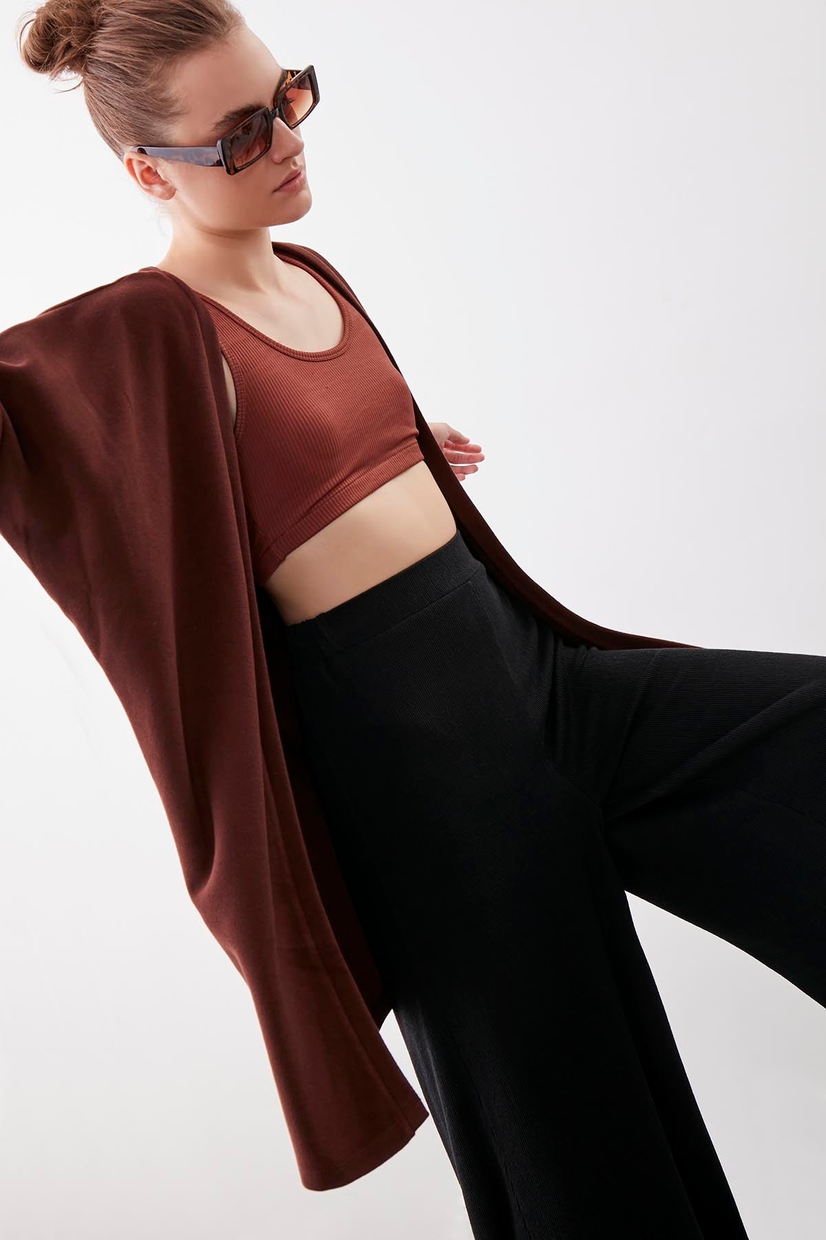 BAT SLEEVE KNITTED CARDIGAN