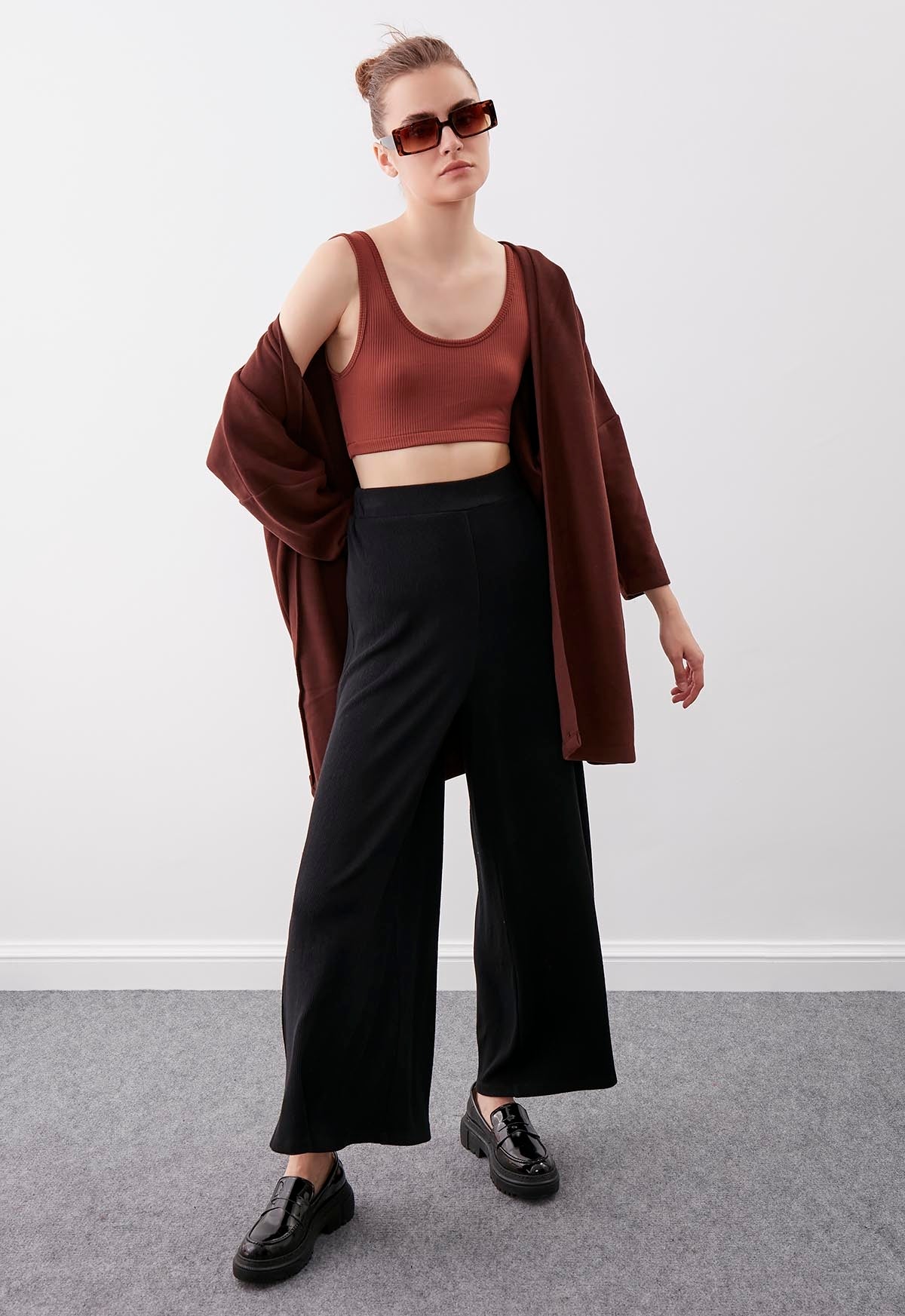 BAT SLEEVE KNITTED CARDIGAN