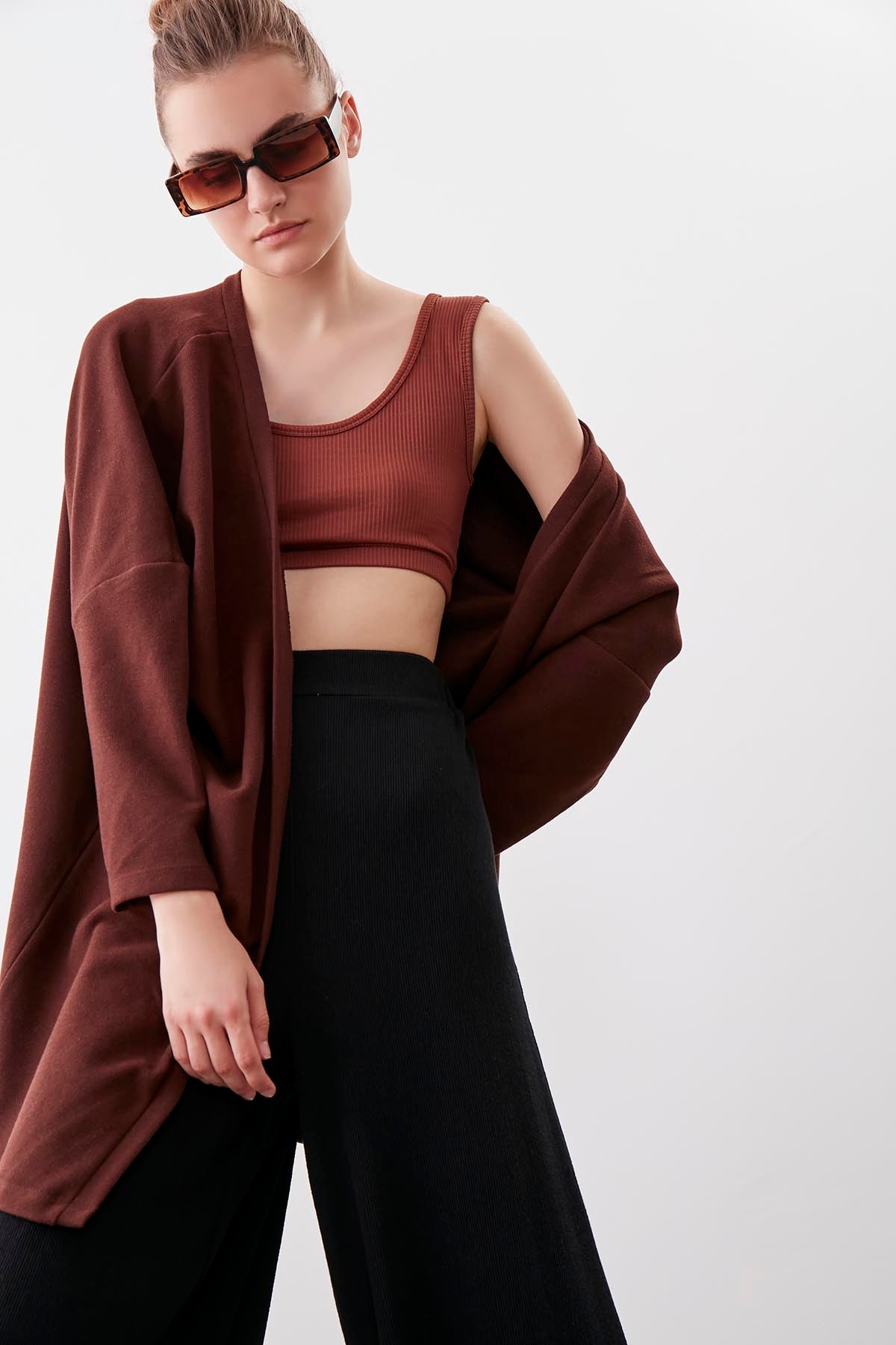 BAT SLEEVE KNITTED CARDIGAN