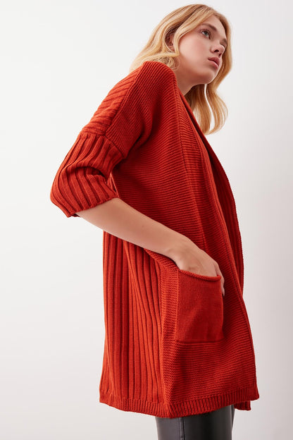 BAT SLEEVE LOOSE KNITTED CARDIGAN