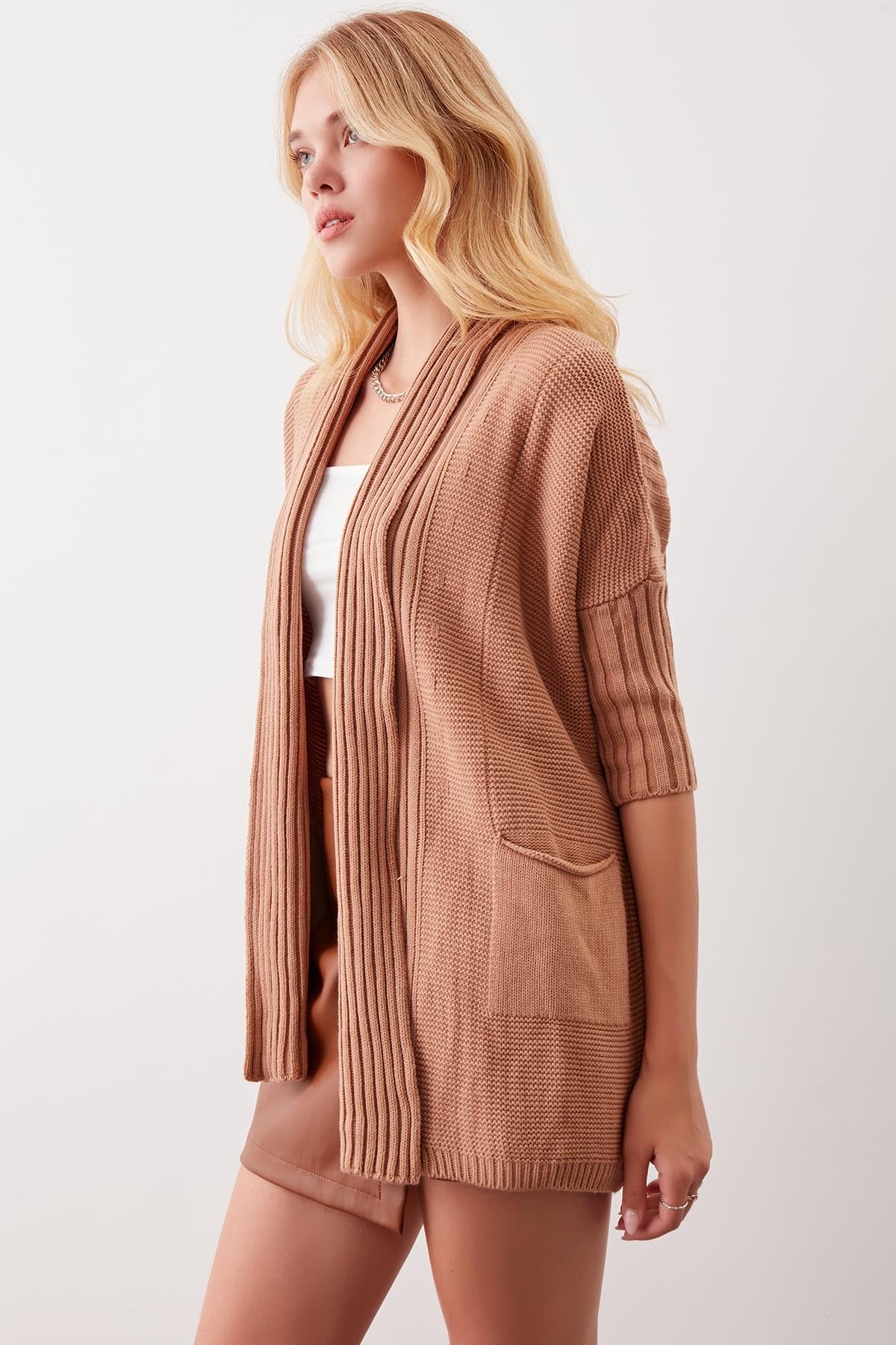 BAT SLEEVE LOOSE KNITTED CARDIGAN