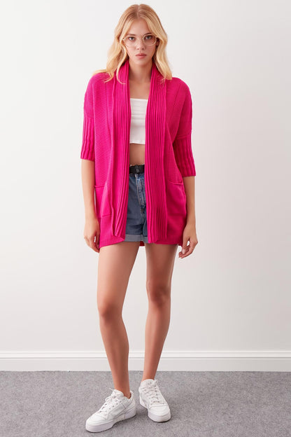 BAT SLEEVE LOOSE KNITTED CARDIGAN