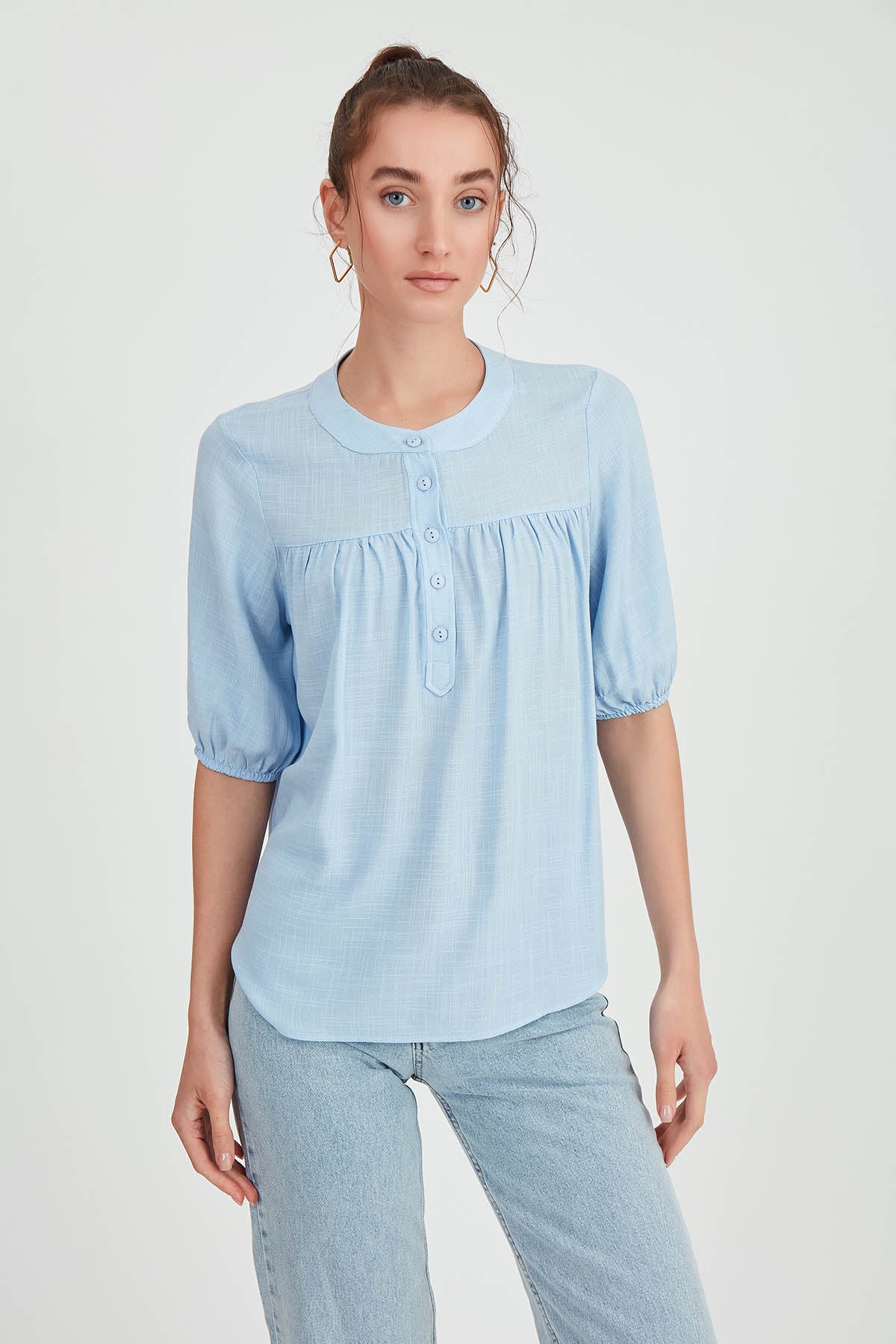 VISCOSE LINEN BLOUSE