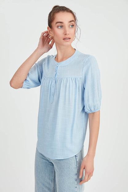 VISCOSE LINEN BLOUSE