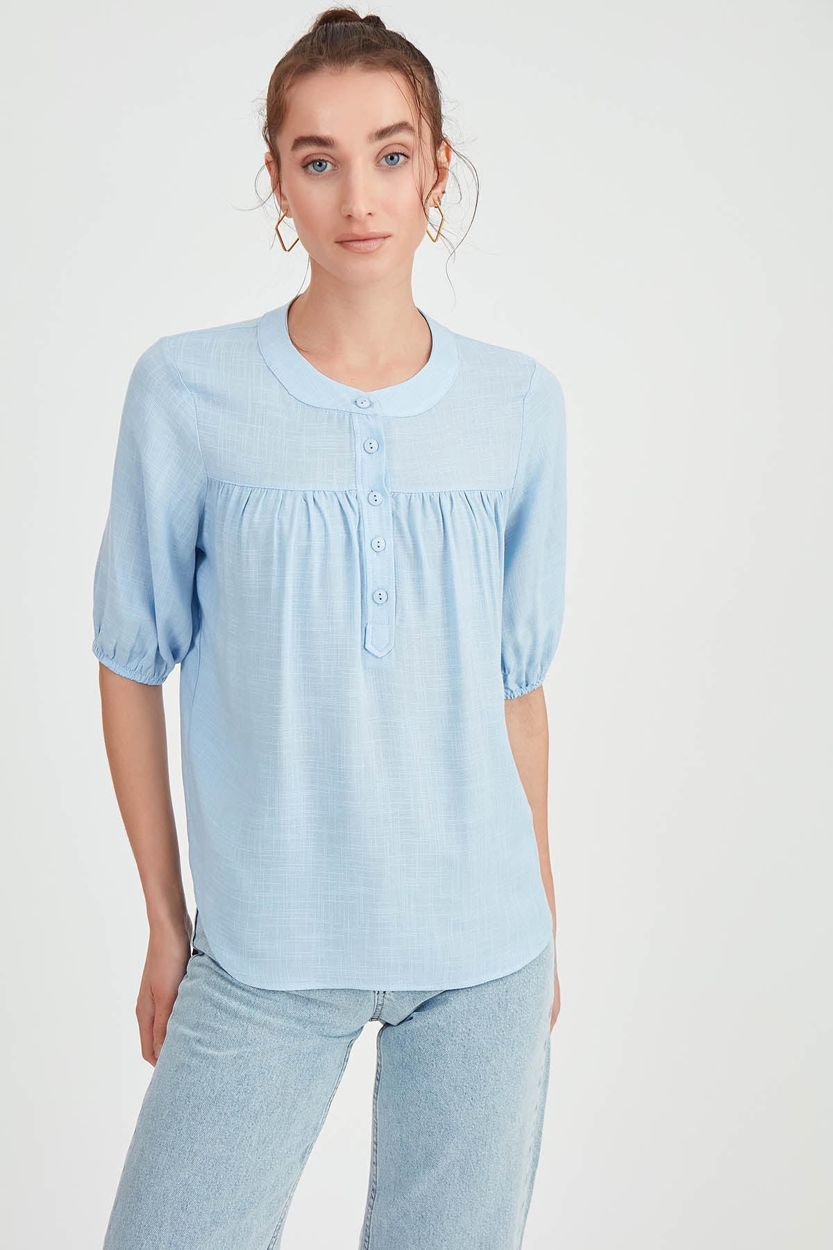 VISCOSE LINEN BLOUSE