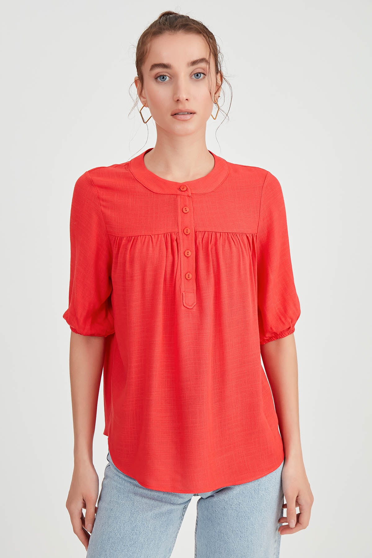 VISCOSE LINEN BLOUSE