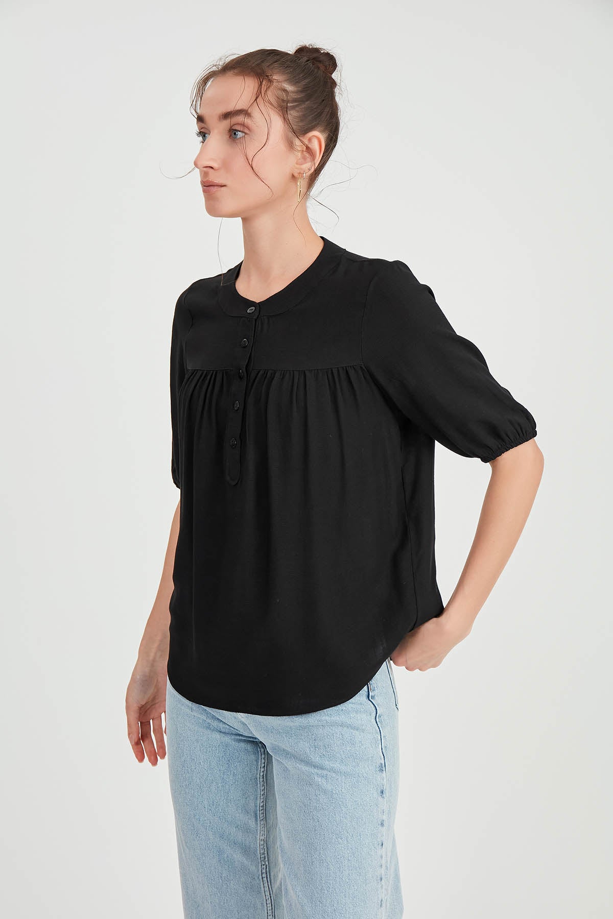 VISCOSE LINEN BLOUSE