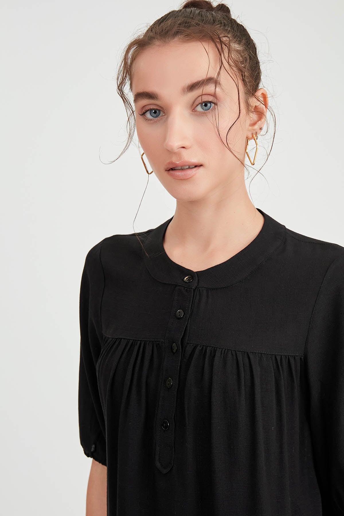 VISCOSE LINEN BLOUSE