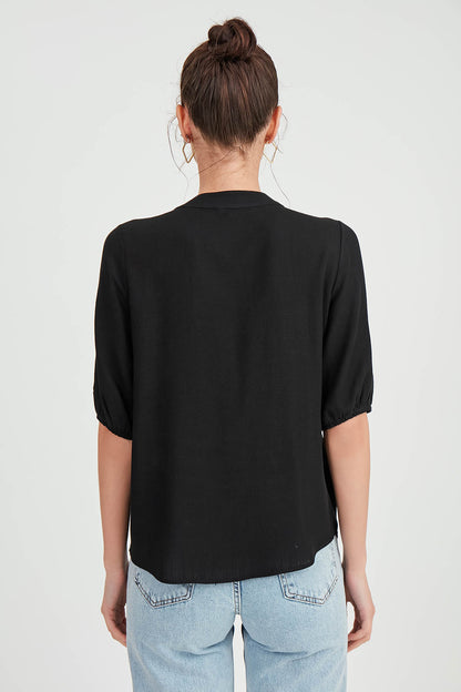 VISCOSE LINEN BLOUSE