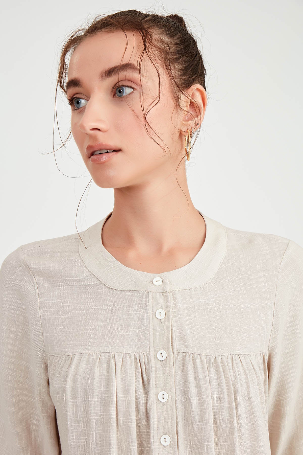 VISCOSE LINEN BLOUSE