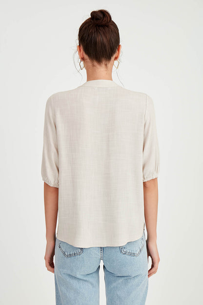 VISCOSE LINEN BLOUSE