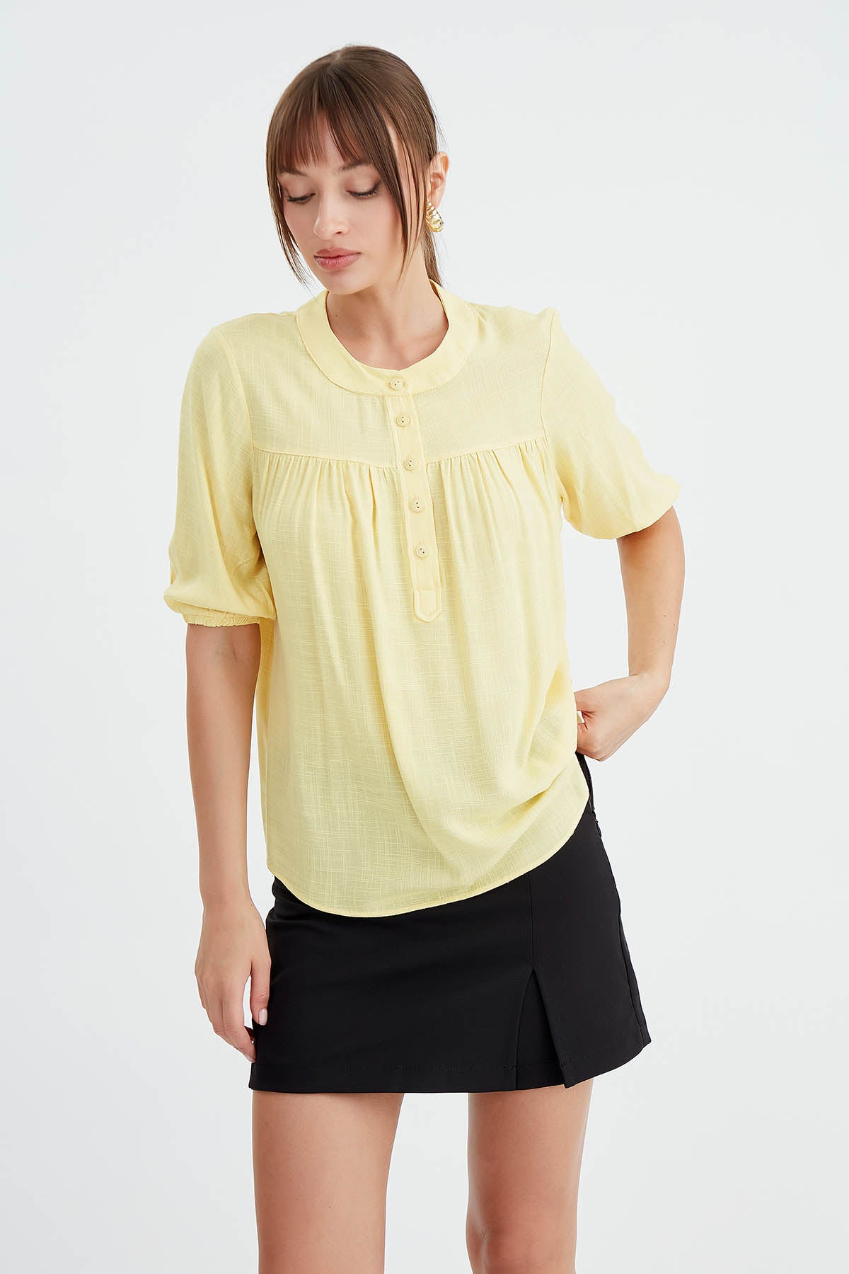 VISCOSE LINEN BLOUSE