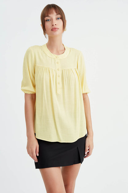 VISCOSE LINEN BLOUSE