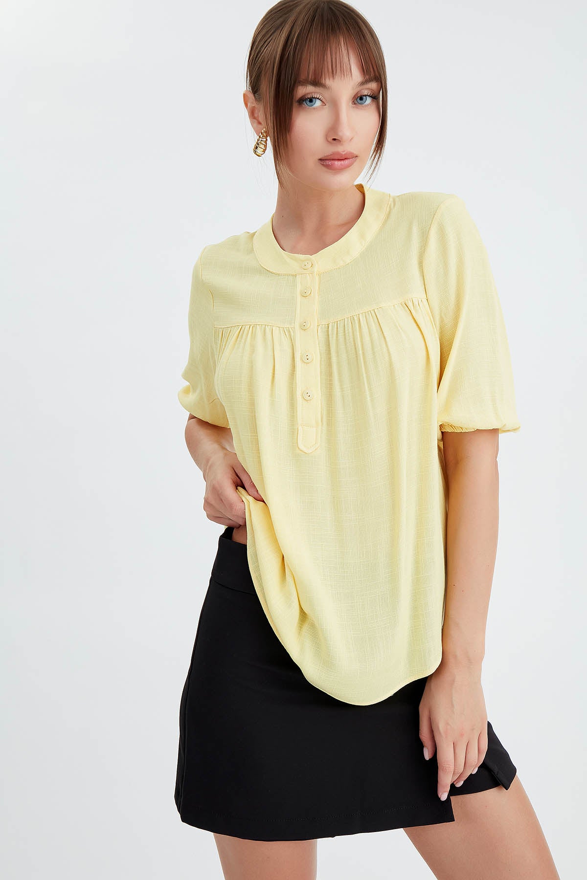 VISCOSE LINEN BLOUSE